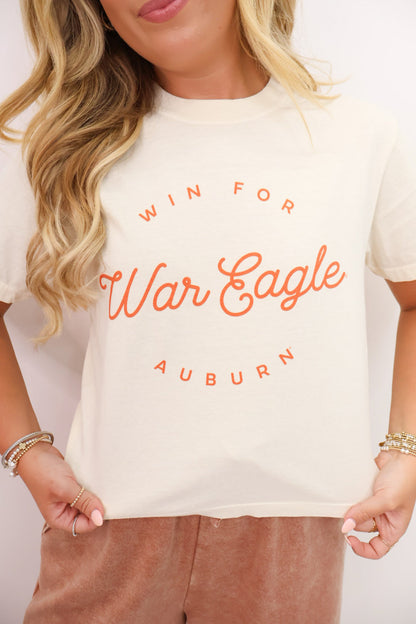 War Eagle Win For Auburn Crop Tee