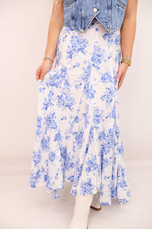 Blue Belle Floral Maxi Skirt