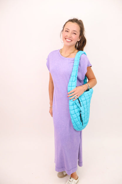 Large Quilted Carryall Bag - Blue