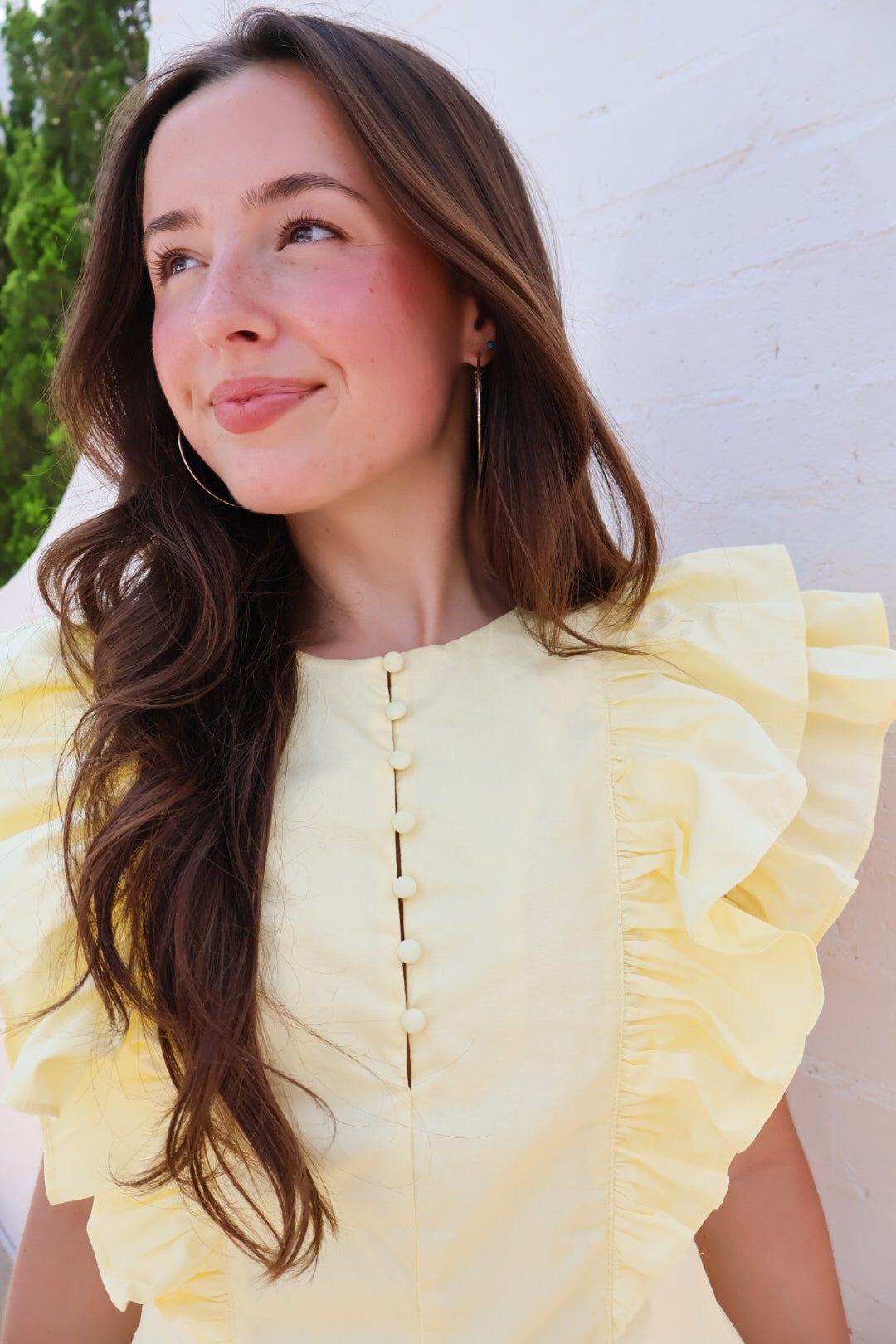 Butter Yellow Ruffle Romper