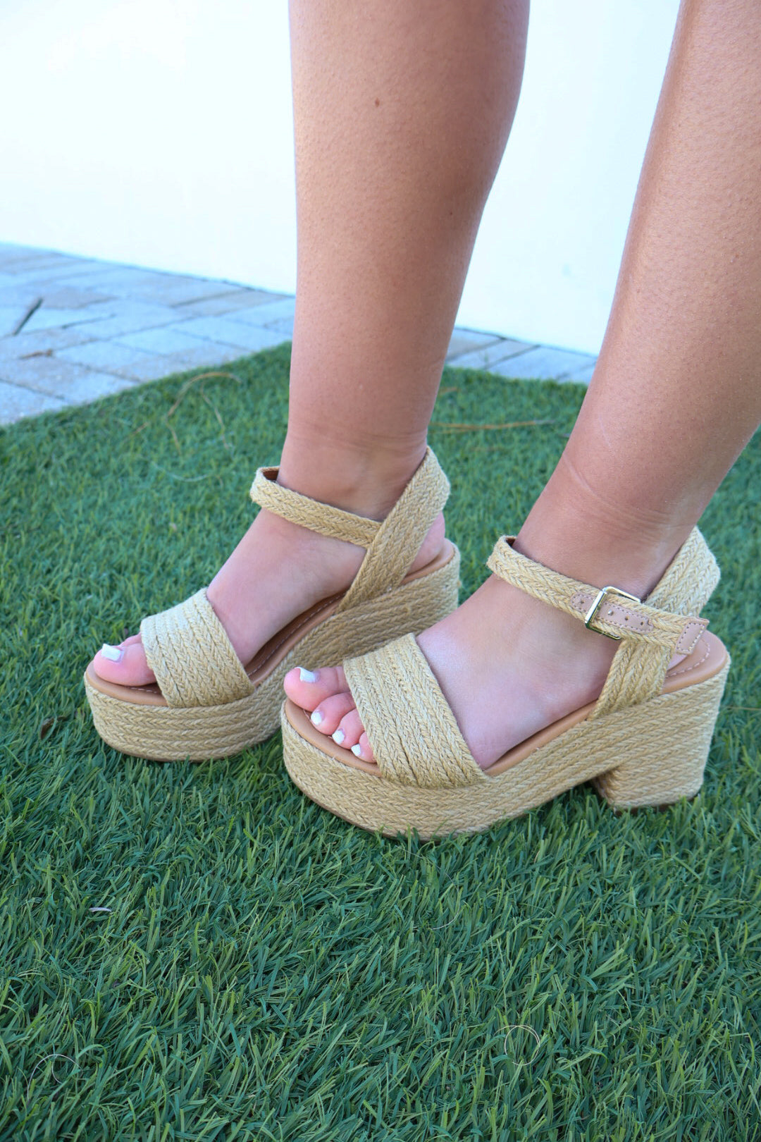 Boardwalk Raffia Platform Wedges