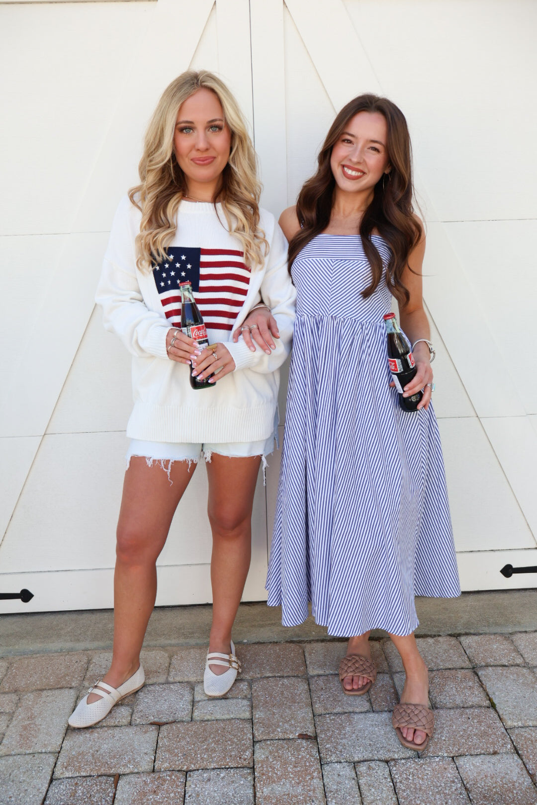 Coastal Navy Stripe Midi Dress