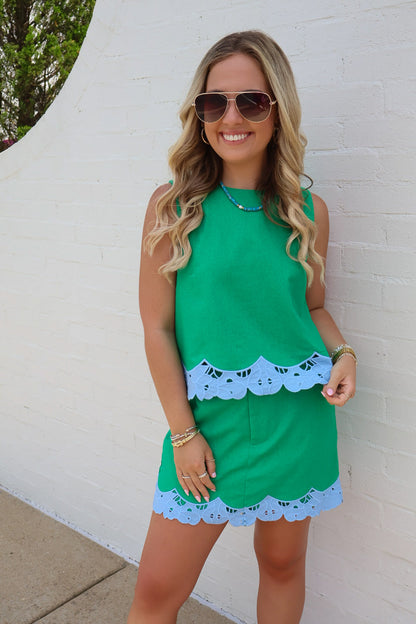 Palm Beach Scallop Skort Set