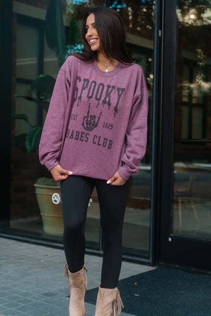 Spooky Babes Club Sweater (Plum)