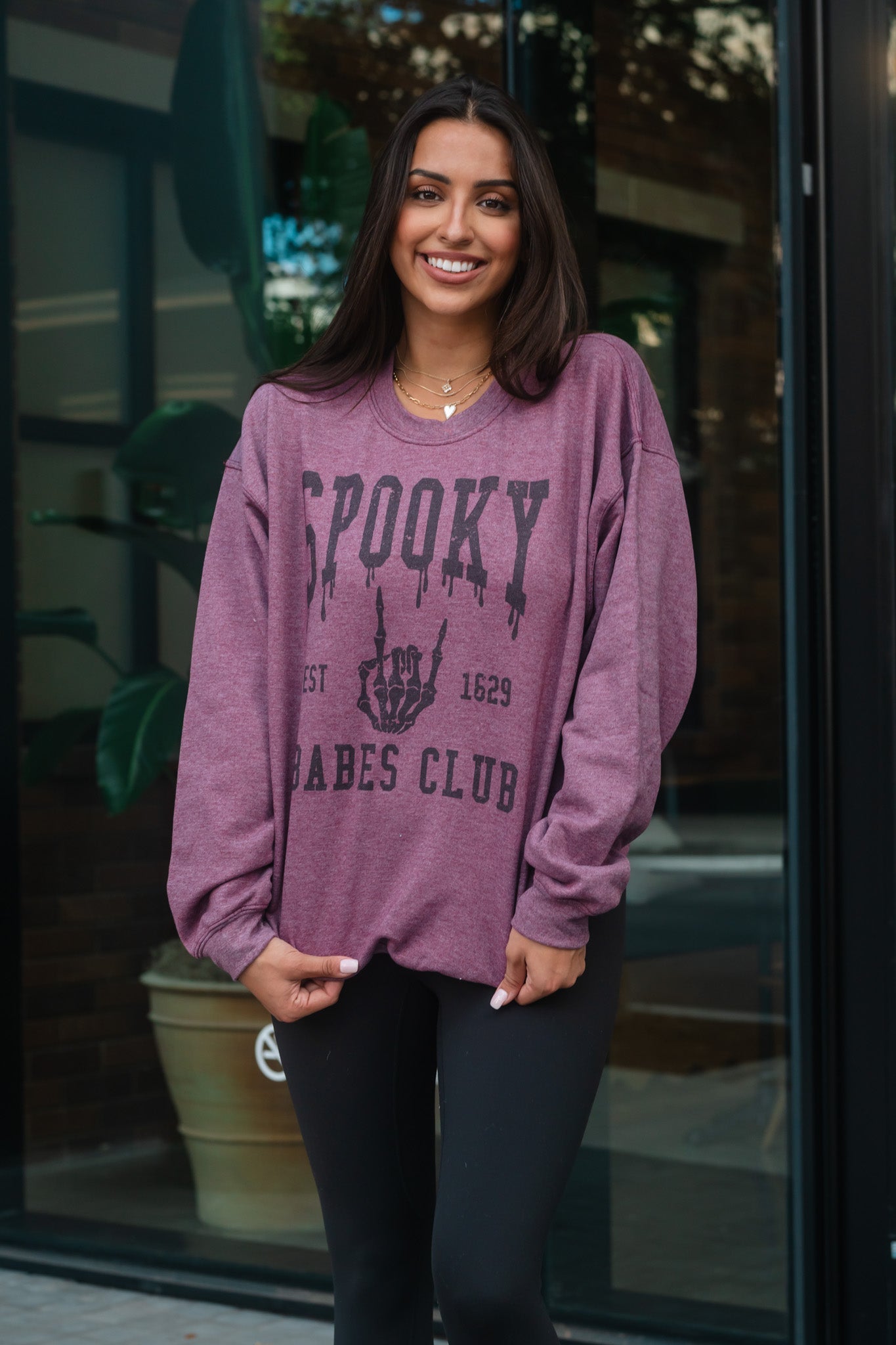 Spooky Babes Club Sweater (Plum)