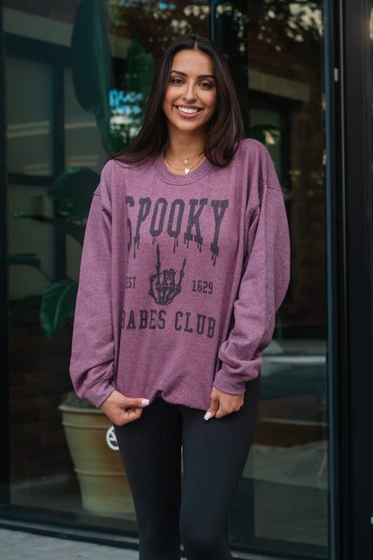 Spooky Babes Club Sweater (Plum)