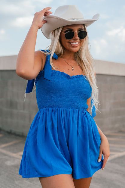 Feeling Blue Smocked Romper