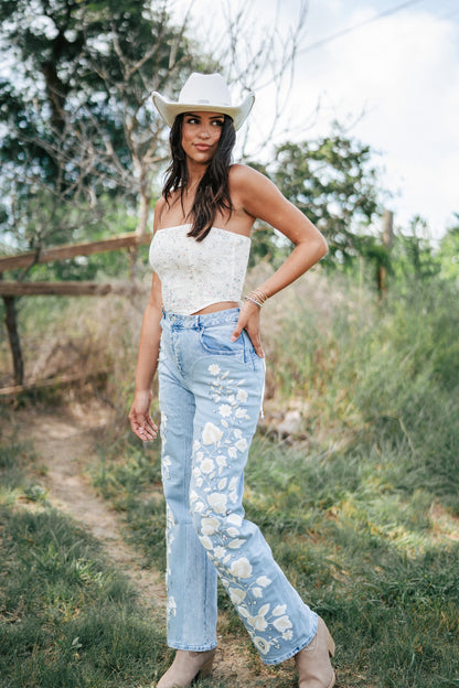In The Meadow Corset Top (Oatmeal)