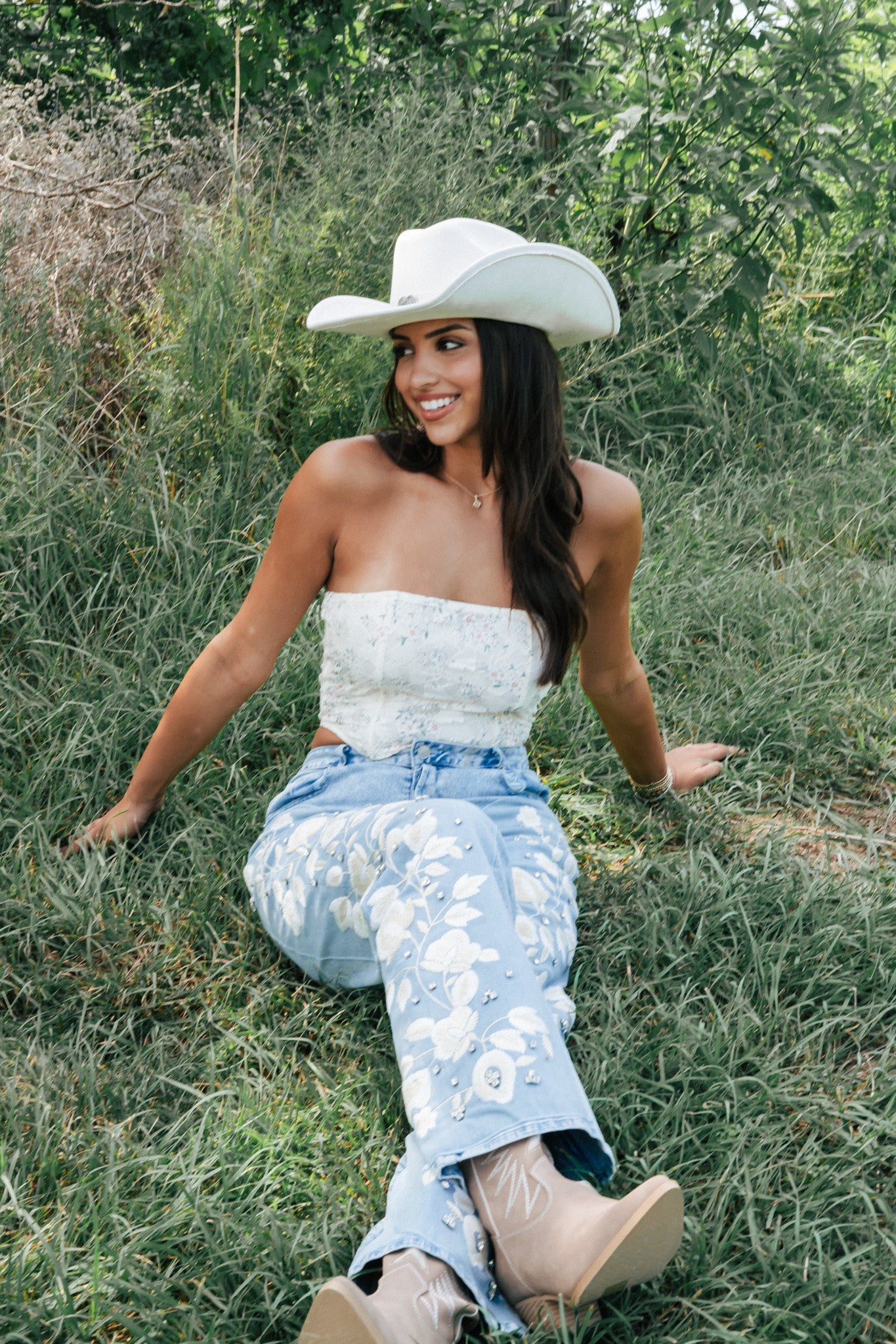 In The Meadow Corset Top (Oatmeal)
