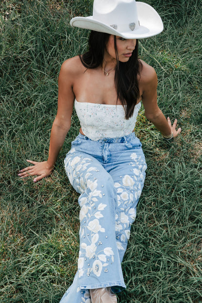 In The Meadow Corset Top (Oatmeal)