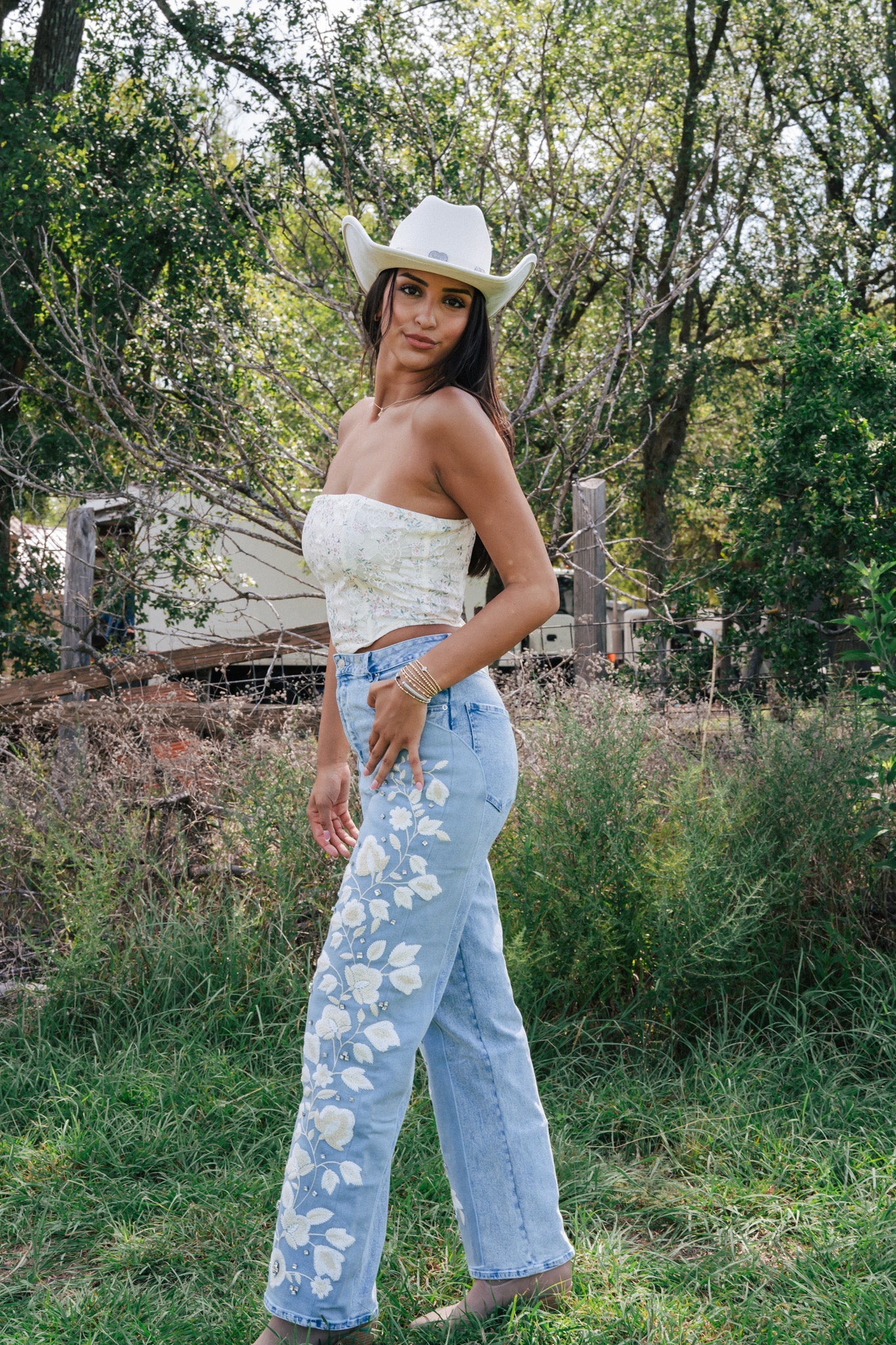 In The Meadow Corset Top (Oatmeal)