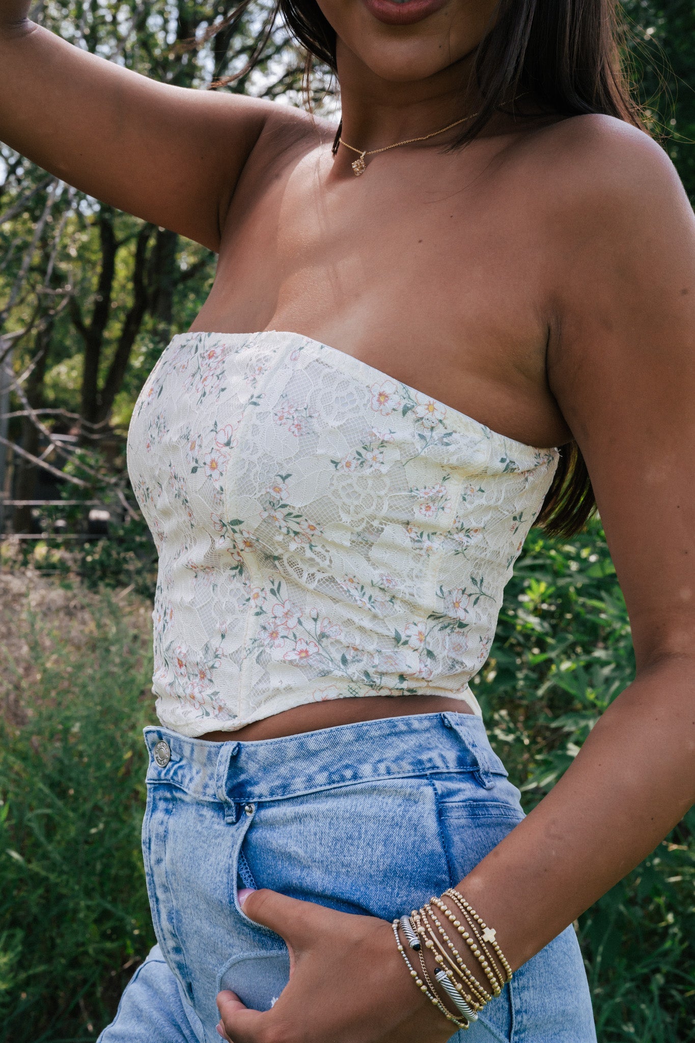 In The Meadow Corset Top (Oatmeal)
