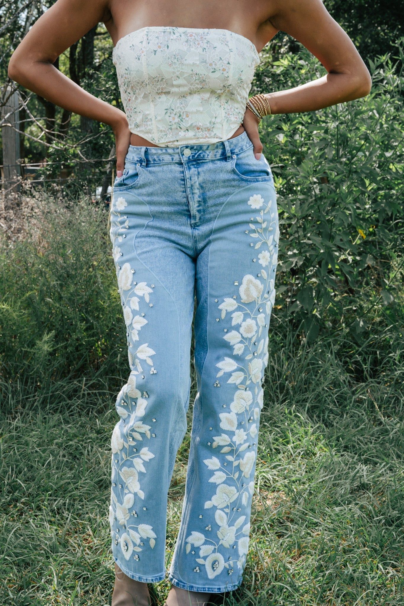 In The Meadow Corset Top (Oatmeal)