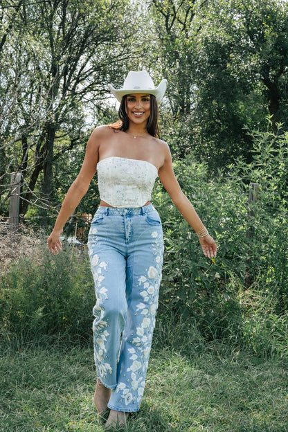 In The Meadow Corset Top (Oatmeal)