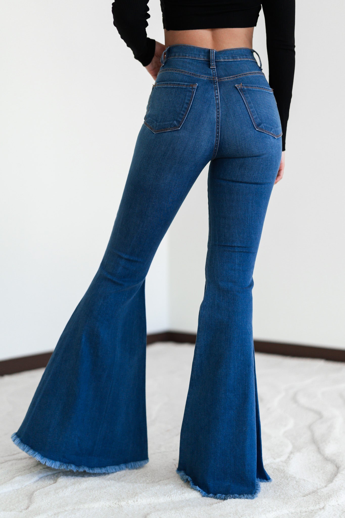 Wild Love Distressed Bell Bottoms (Dark Wash) FINAL SALE