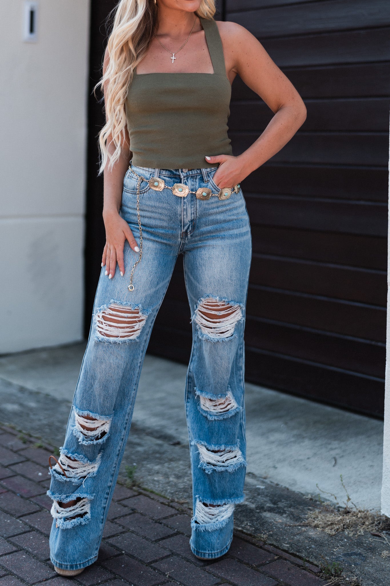 Heartbreaker Knit Crop Top (Olive) FINAL SALE