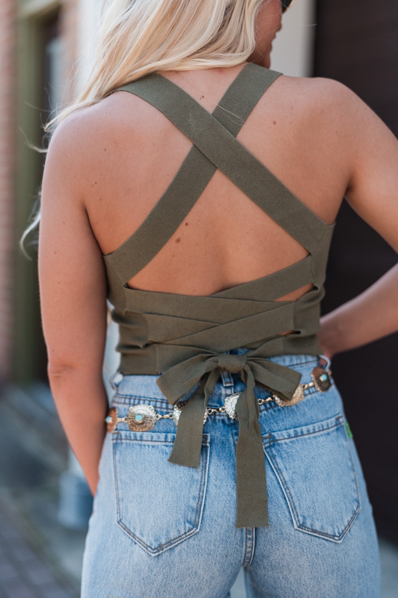 Heartbreaker Knit Crop Top (Olive) FINAL SALE