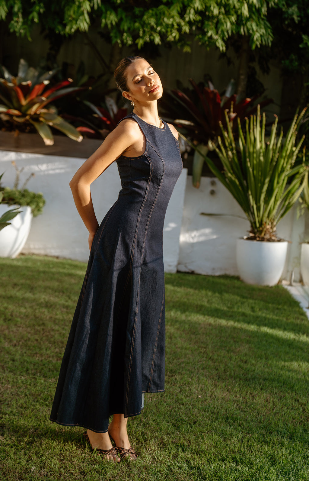 Delaney Denim Midi Dress
