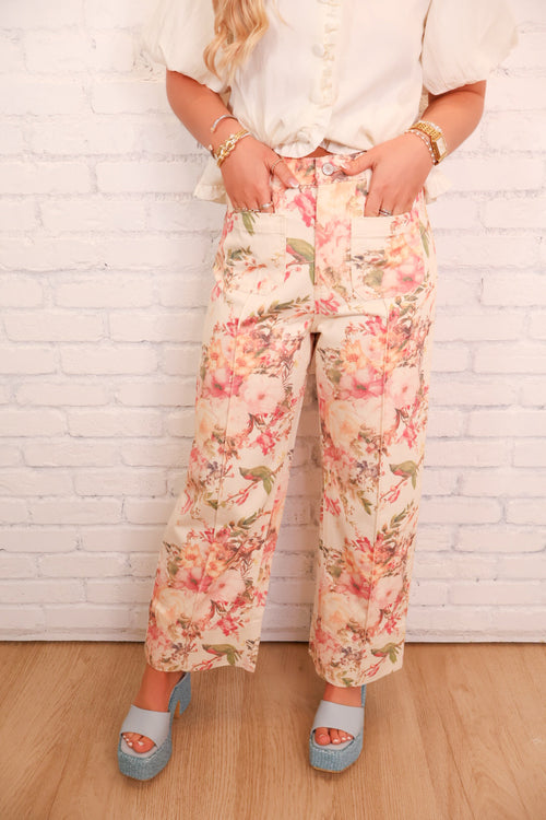 Garden Party Floral Denim Trousers