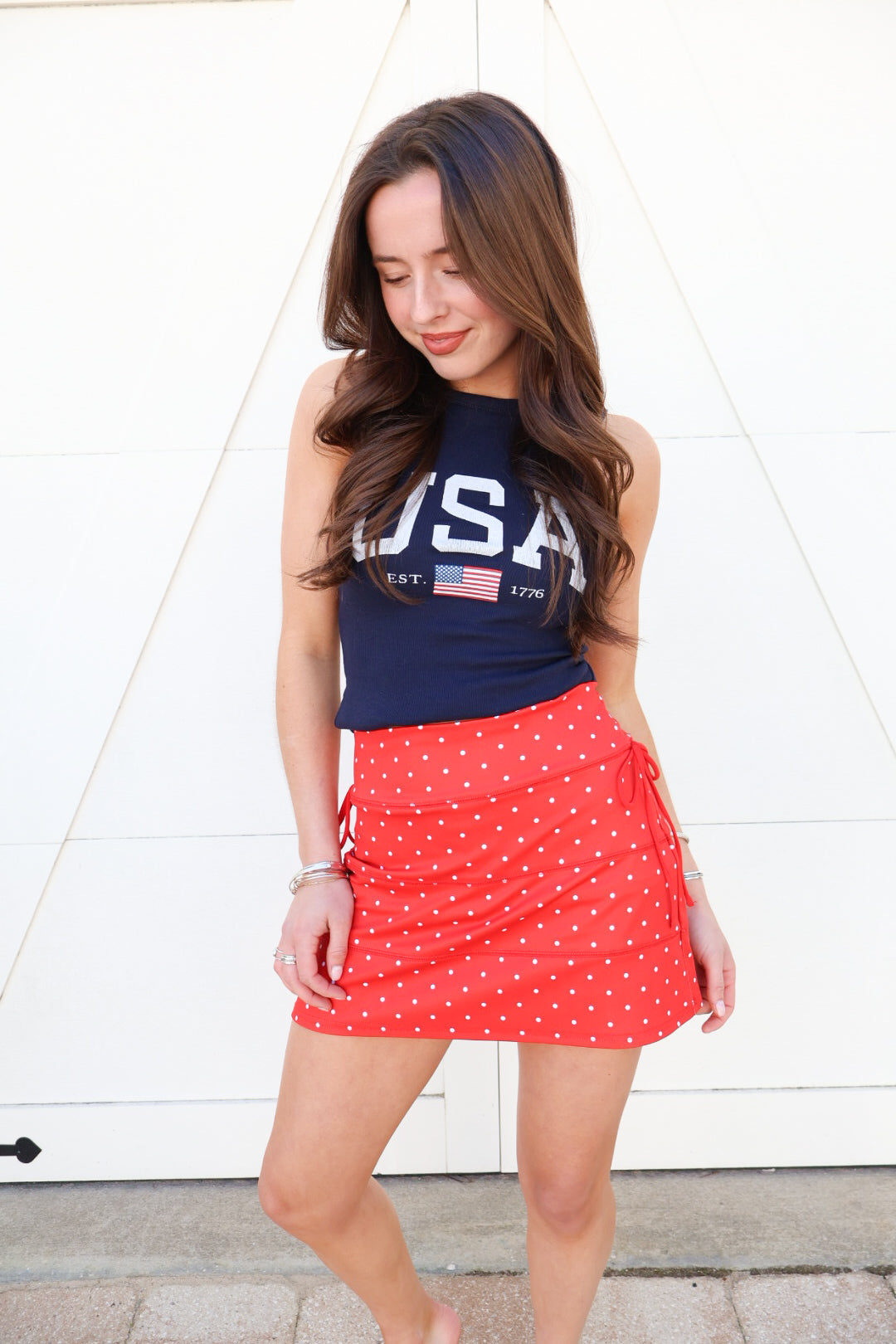 Red Polka Dot Active Skort