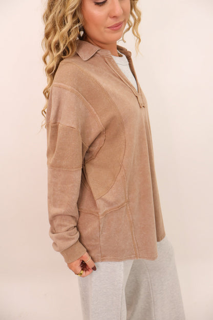 Washed Pullover - Mocha