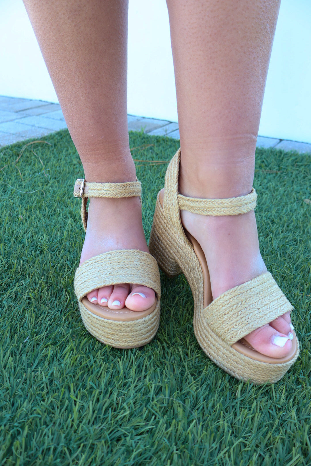 Boardwalk Raffia Platform Wedges