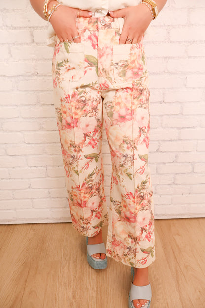 Garden Party Floral Denim Trousers