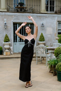 Rosa Maxi Dress with Contrast Scallop Trims