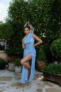 Leah High Neck Midi Dress