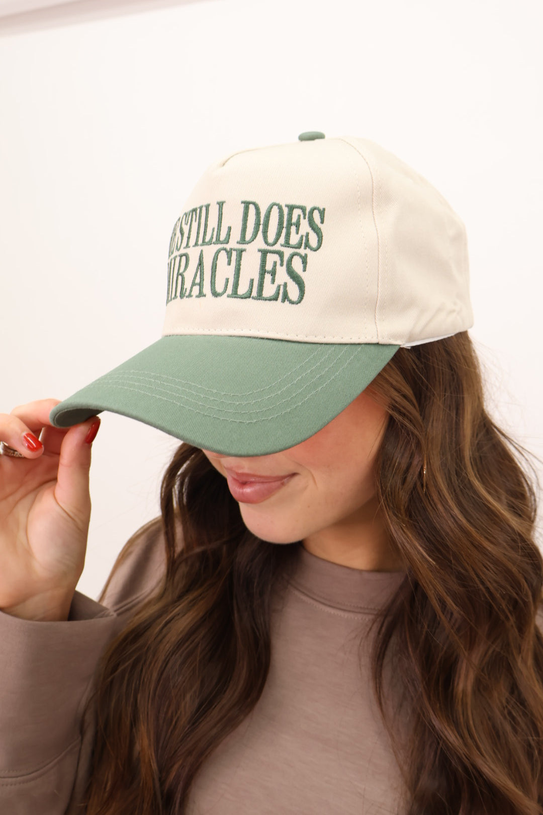 He Still Does Miracles Embroidered Cap - Green