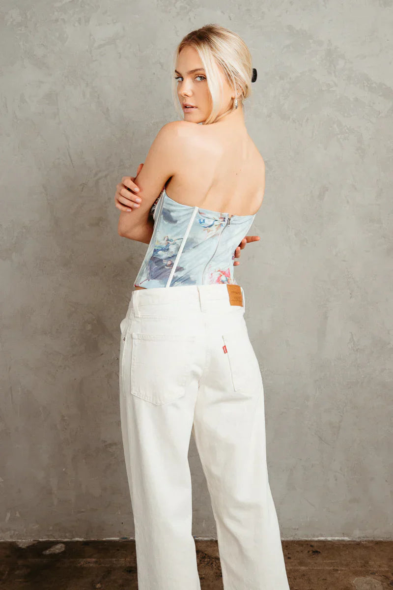 Celeste Angel Print Corset Top