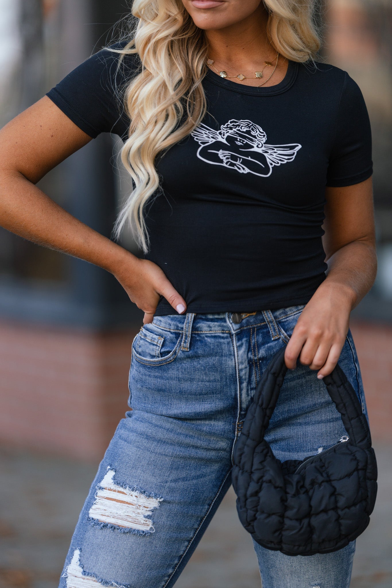 Little Angel Graphic Crop Top FINAL SALE