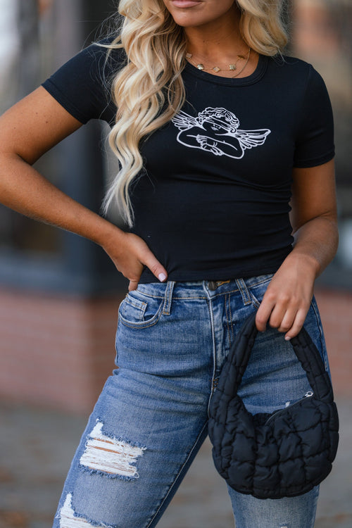 Little Angel Graphic Crop Top FINAL SALE