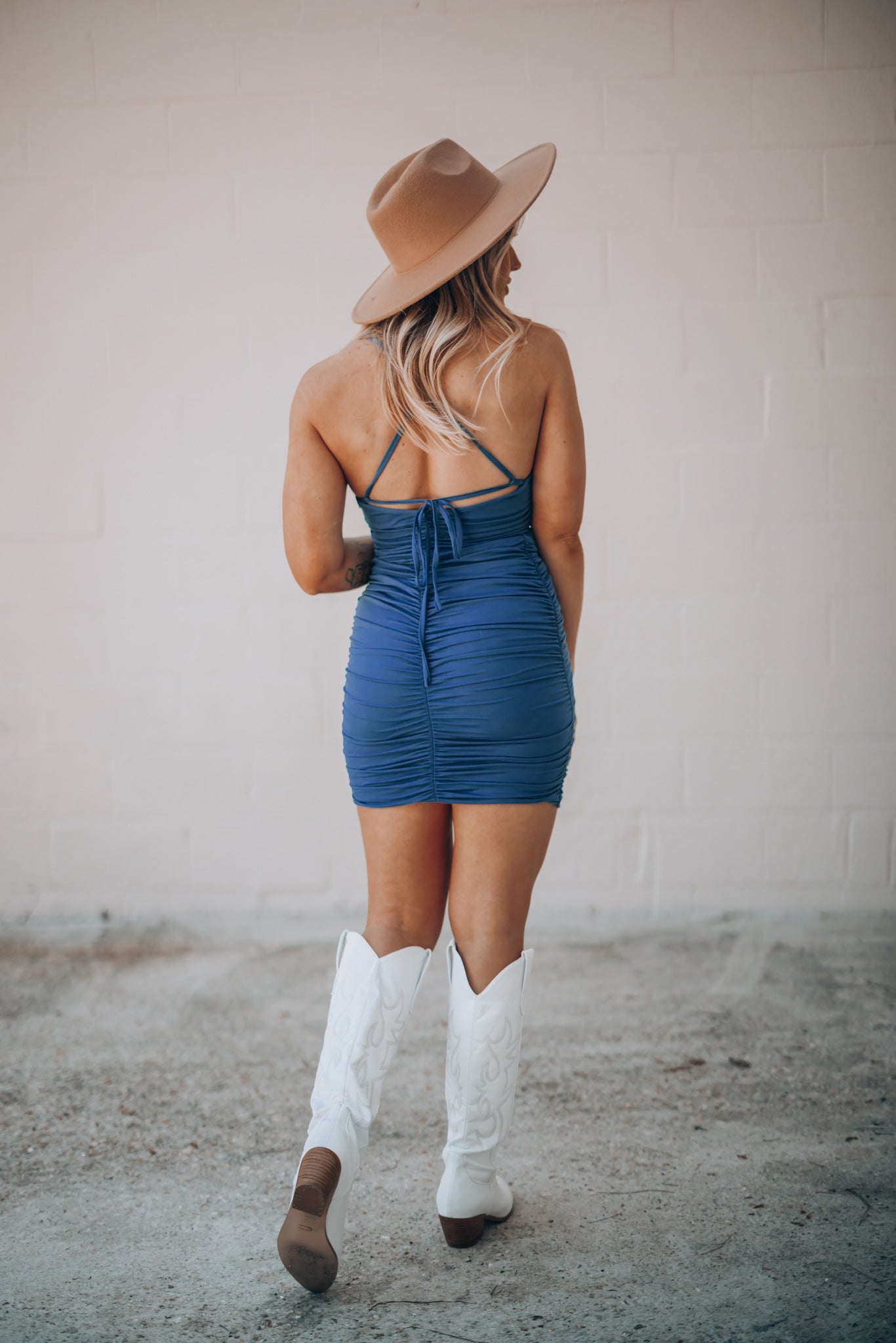 Key West Ruched Mini Dress (Ocean) FINAL SALE