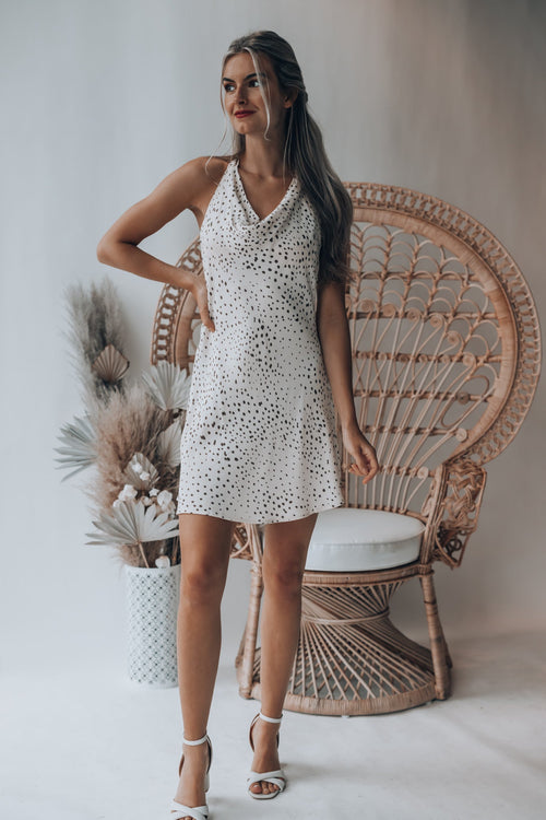 Shake It Up Cowl Neck Mini Dress FINAL SALE