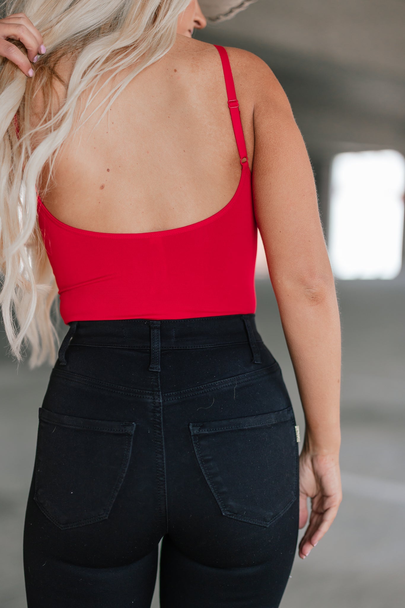 Deep V Bodysuit (Red)