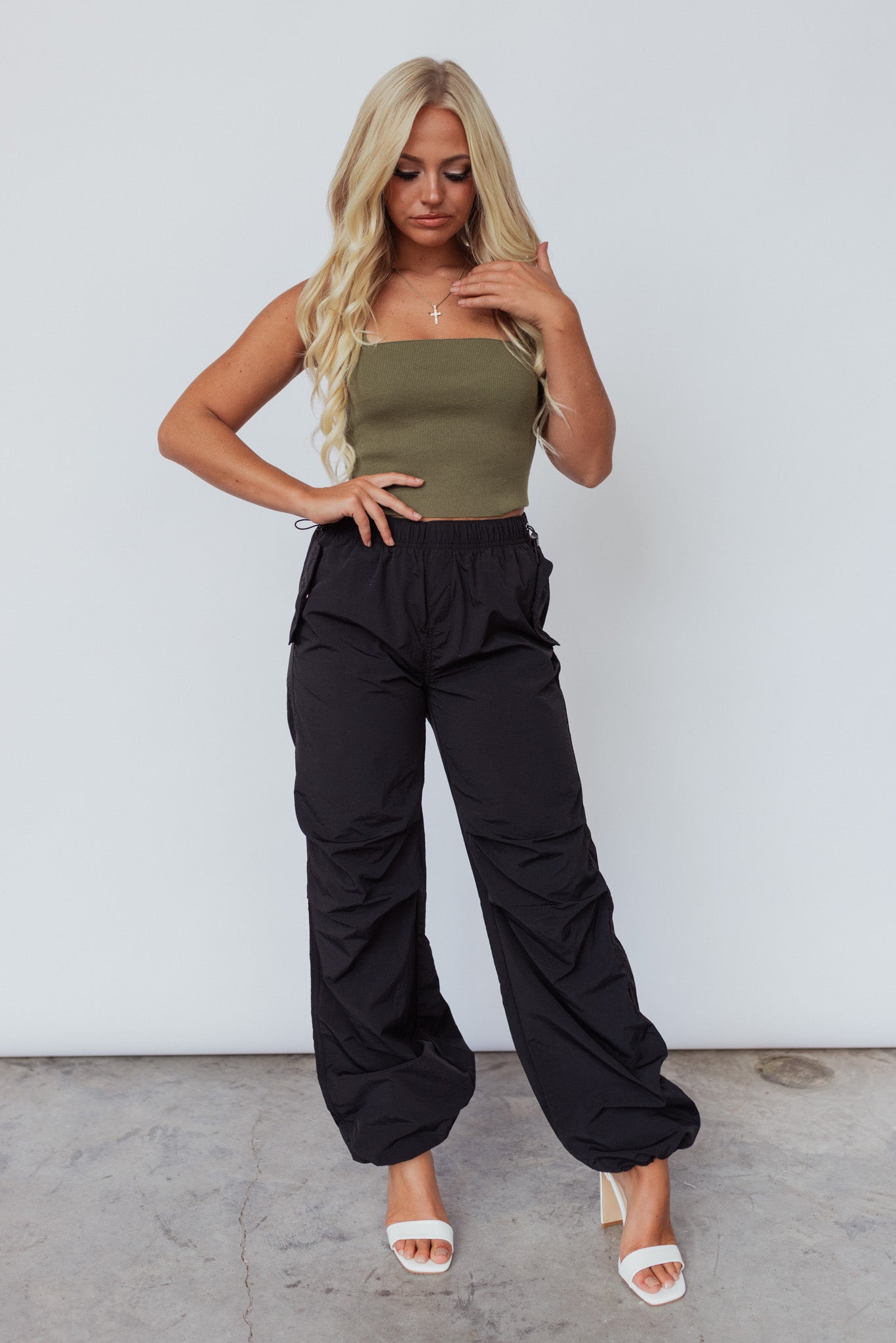 Heartbreaker Knit Crop Top (Olive) FINAL SALE