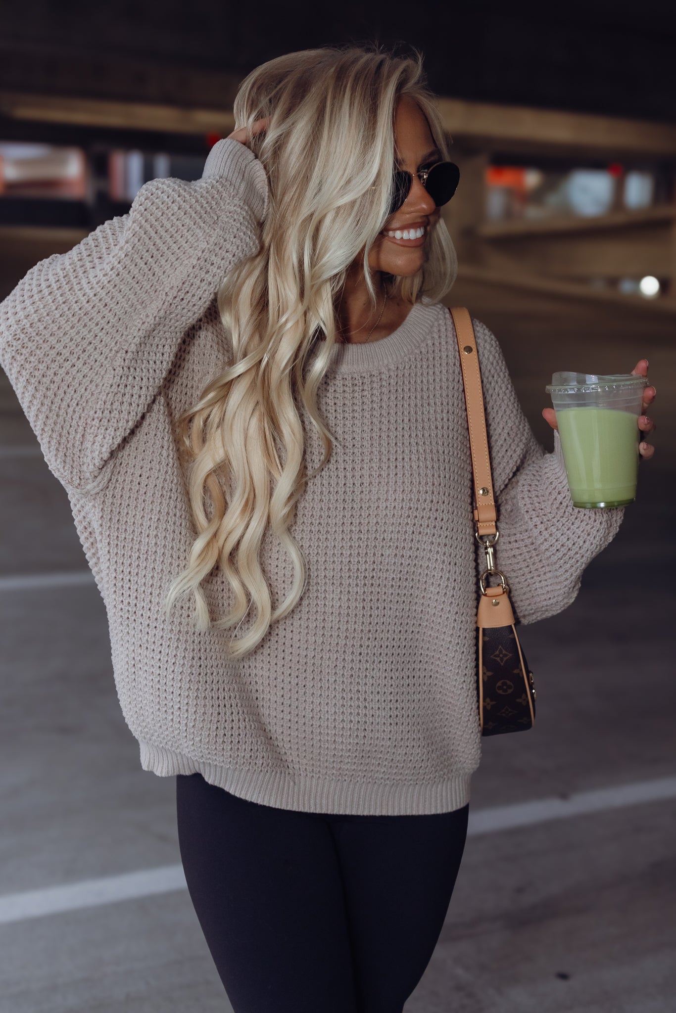 Hang Out Waffle Knit Sweater
