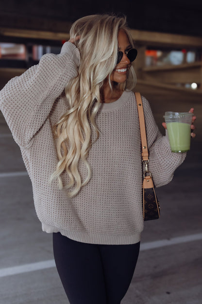 Hang Out Waffle Knit Sweater