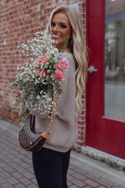 Hang Out Waffle Knit Sweater