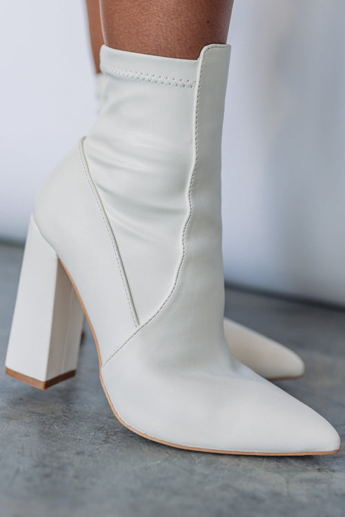 Weekend Booties (White) FINAL SALE