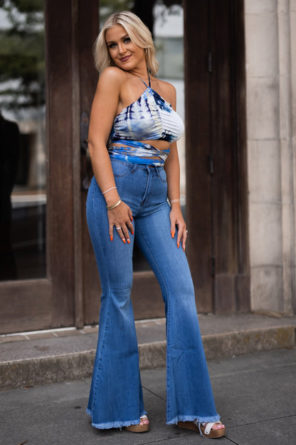 Santa Maria Halter Wrap Crop Top FINAL SALE