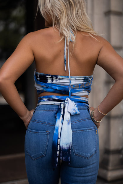 Santa Maria Halter Wrap Crop Top FINAL SALE