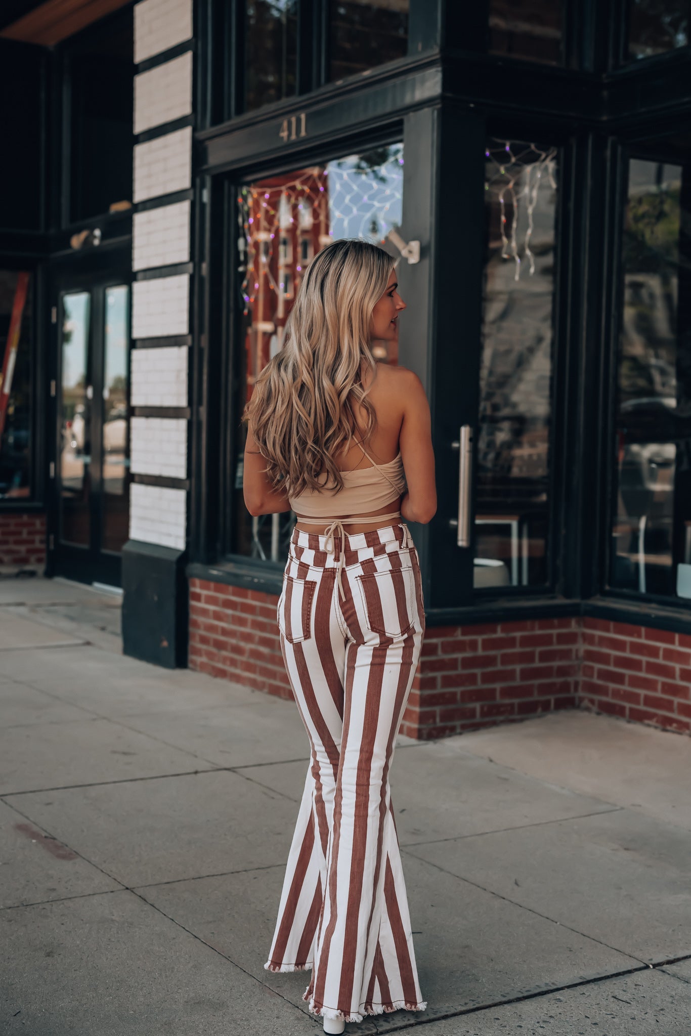 Ilena Cross Front Top (Oatmeal) FINAL SALE