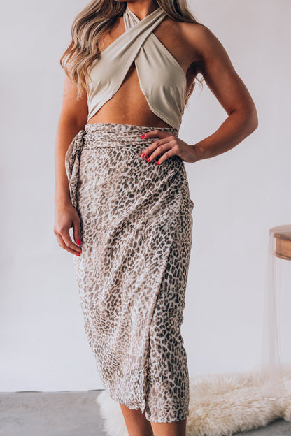 Party Animal Leopard Midi Skirt FINAL SALE
