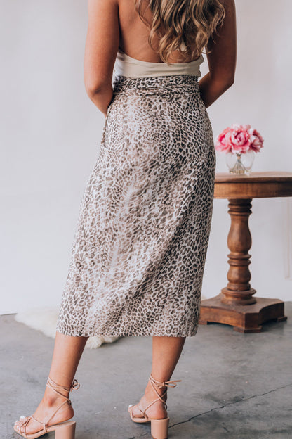 Party Animal Leopard Midi Skirt FINAL SALE