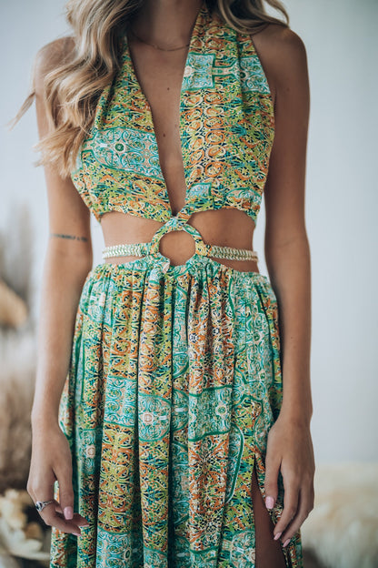 Virgin Islands Maxi Dress (Green) FINAL SALE