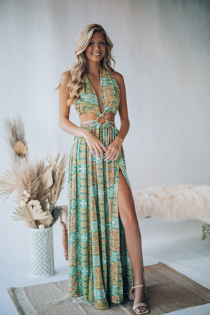 Virgin Islands Maxi Dress (Green) FINAL SALE