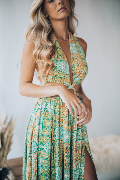 Virgin Islands Maxi Dress (Green) FINAL SALE