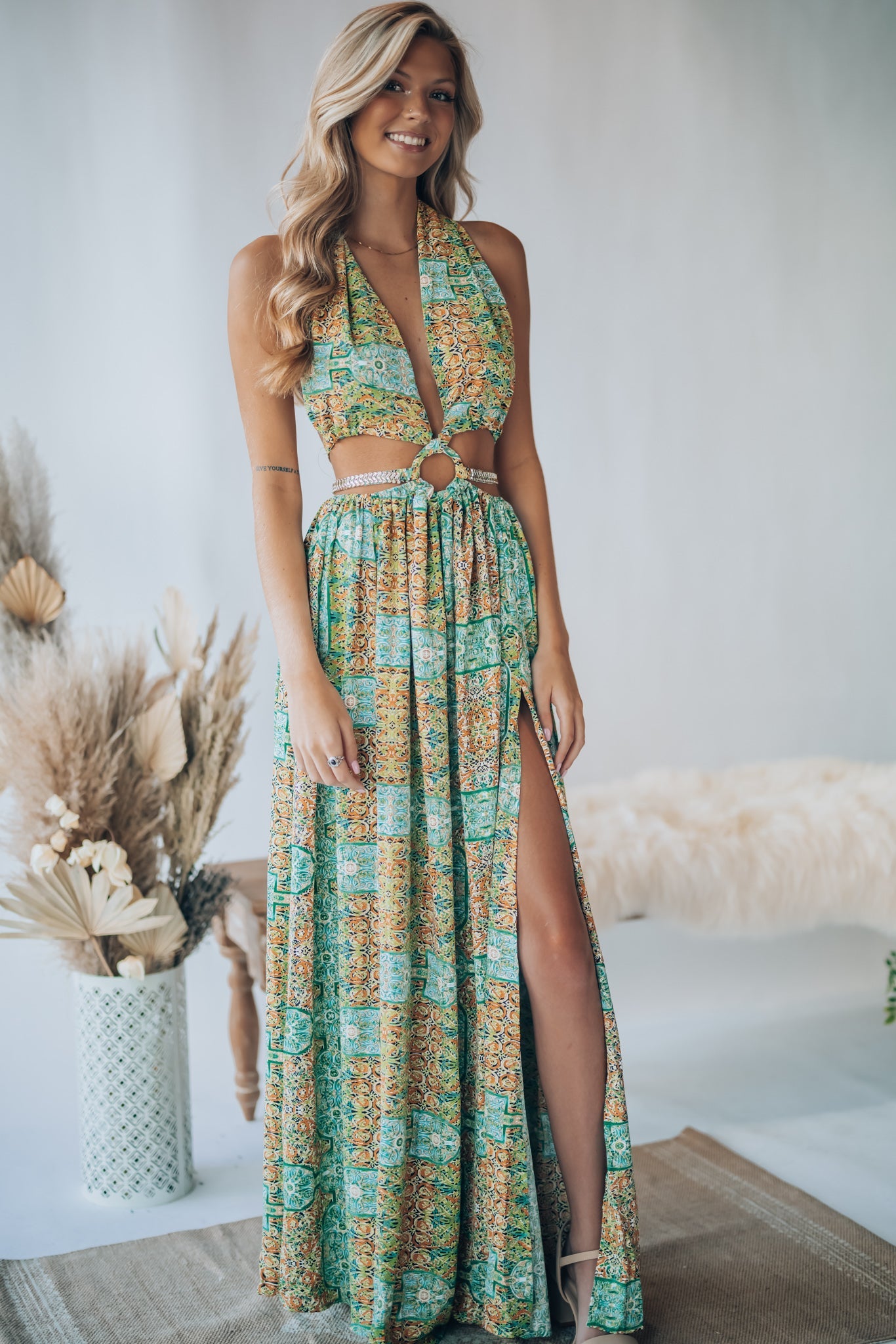 Virgin Islands Maxi Dress (Green) FINAL SALE